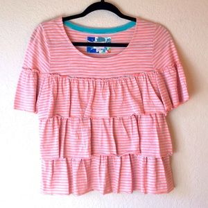 Anthropologie Shirt Ruffled Style Size Small
